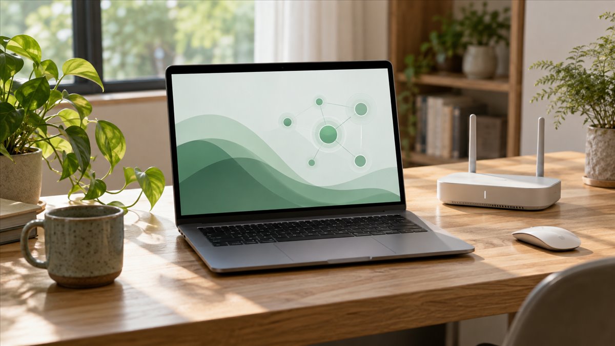 网络连接状态检查方法的原创生活科技场景示意